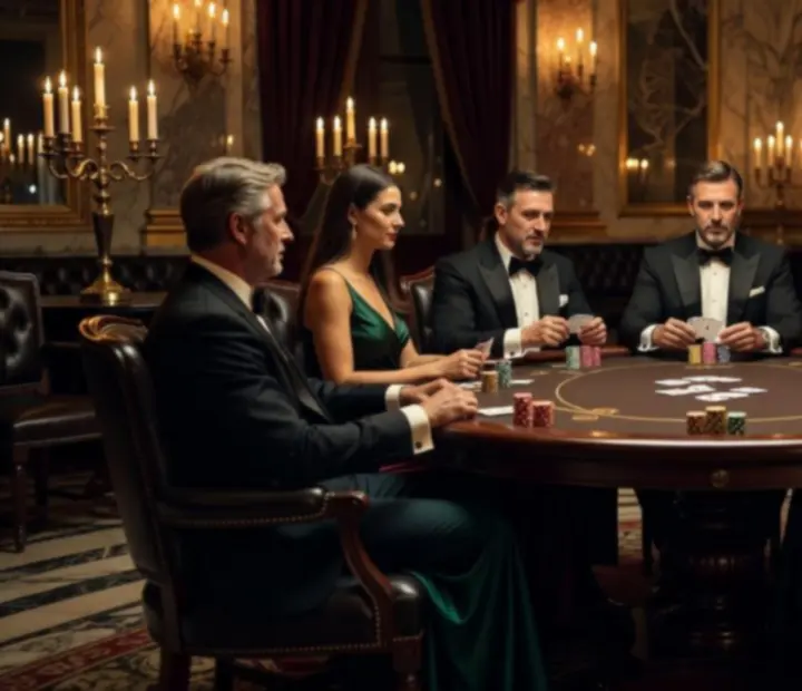 Historyczne wnętrze z marmurem i mosiądzem przygotowane na ekskluzywny wieczór pokerowy VIP